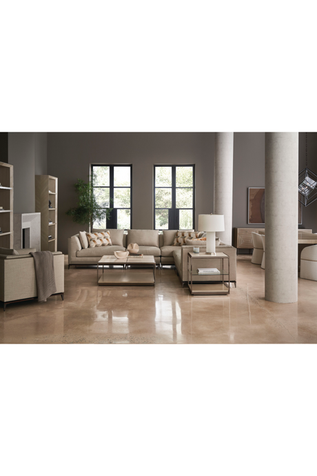 Cream Travertine Cocktail Table | Caracole Cartesian | Oroa.com