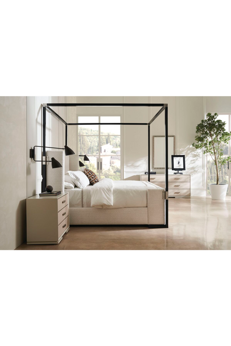 Vinyl 3-Drawer Nightstand | Caracole Silver Lining | Oroa.com