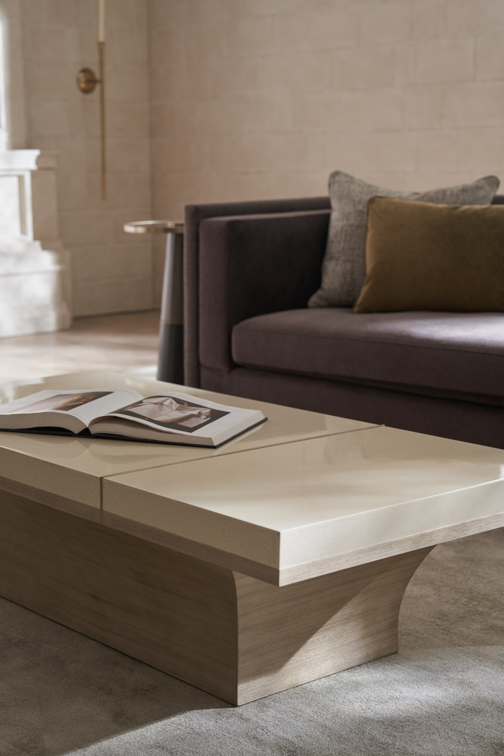 Wavy Glass Pedestal Side Table | Caracole Beyond | Oroa.com