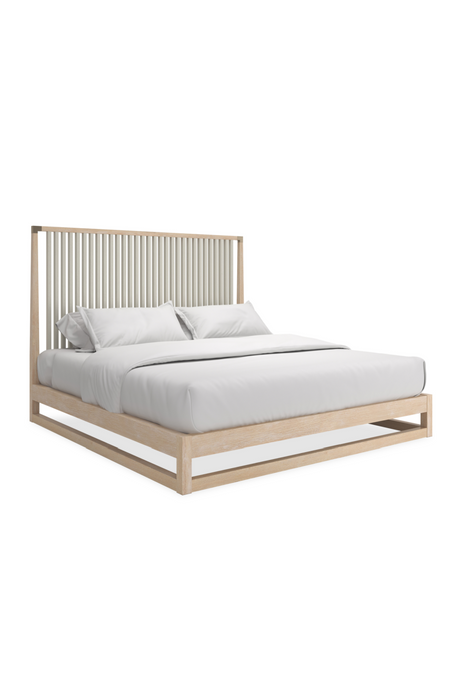 Slatted Oak King Bed | Caracole Pinstripe | Oroa.com