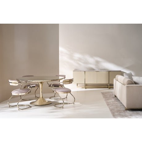 Mirror Top Round Dining Table | Caracole Semper
