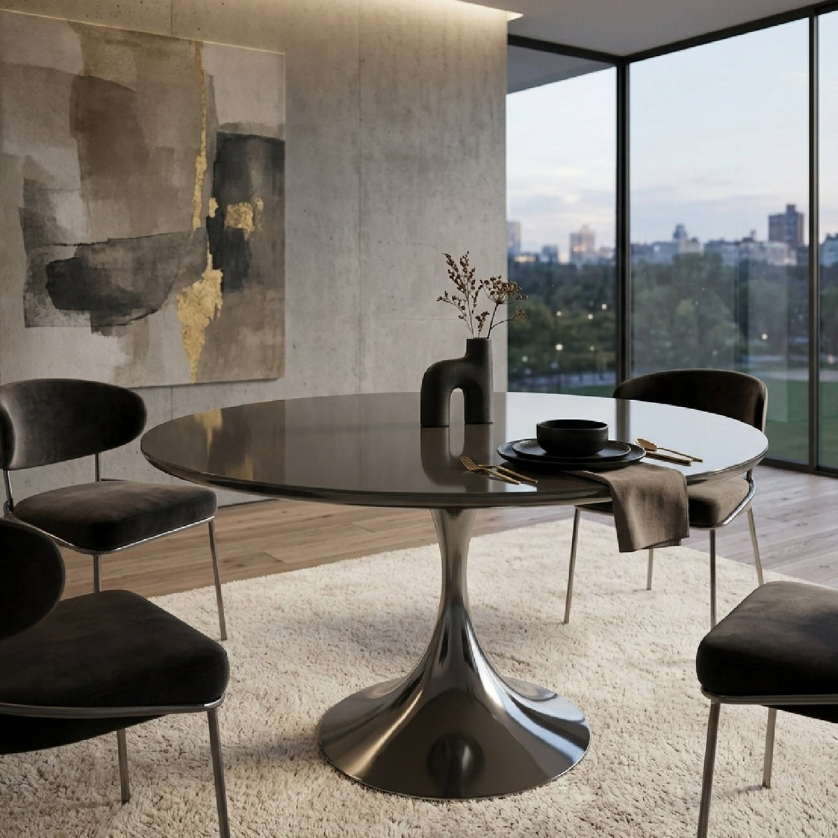 Mirror Top Round Dining Table | Caracole Semper