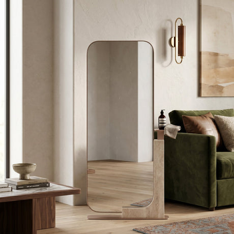 Travertine Stand Floor Mirror | Caracole Overlap