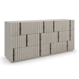 Gray Slatted 6-Drawer Dresser | Caracole Clancy