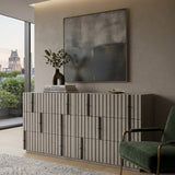 Gray Slatted 6-Drawer Dresser | Caracole Clancy