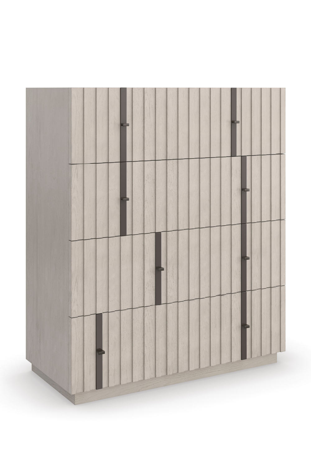 Taupe Slatted Oak 4-Drawer Chest | Caracole Clancy