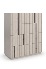 Taupe Slatted Oak 4-Drawer Chest | Caracole Clancy