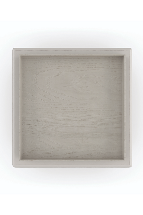 Taupe Leather Side Table | Caracole Bindi | Oroa.com
