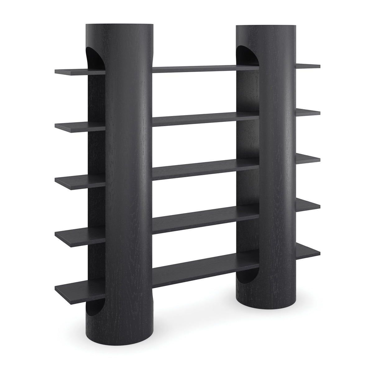 Modern furniture - Black Wooden 5-Shelf Bookcase - www.oroa.com