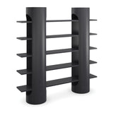 Modern furniture - Black Wooden 5-Shelf Bookcase - www.oroa.com