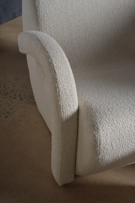 White Boucle Accent Chair | Caracole Leo | Oroa.com