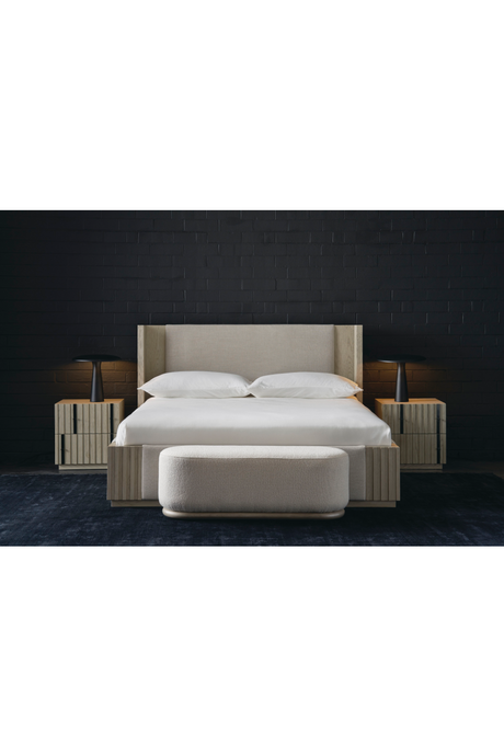Bouclé Oval Bench | Caracole Asha | Oroa.com