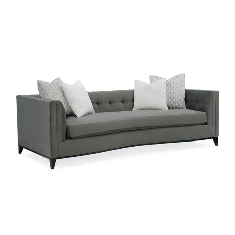 Gray Velvet Tufted Sofa | Caracole Grace