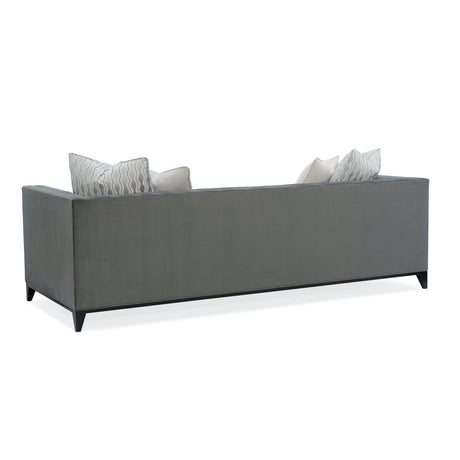 Gray Velvet Tufted Sofa | Caracole Grace