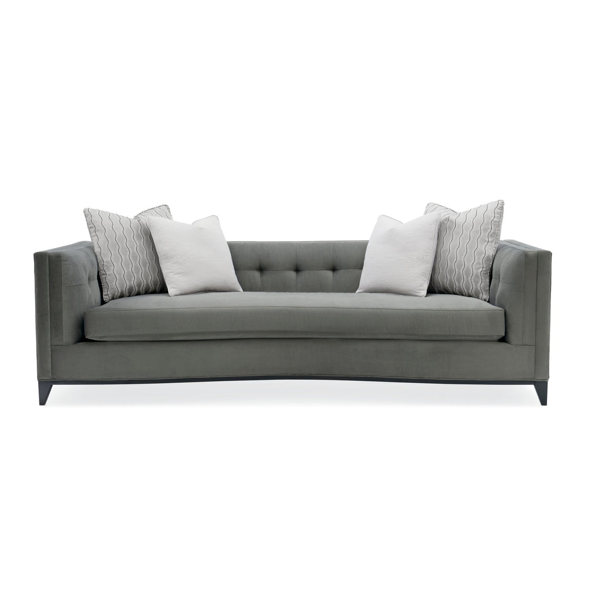 Gray Velvet Tufted Sofa | Caracole Grace