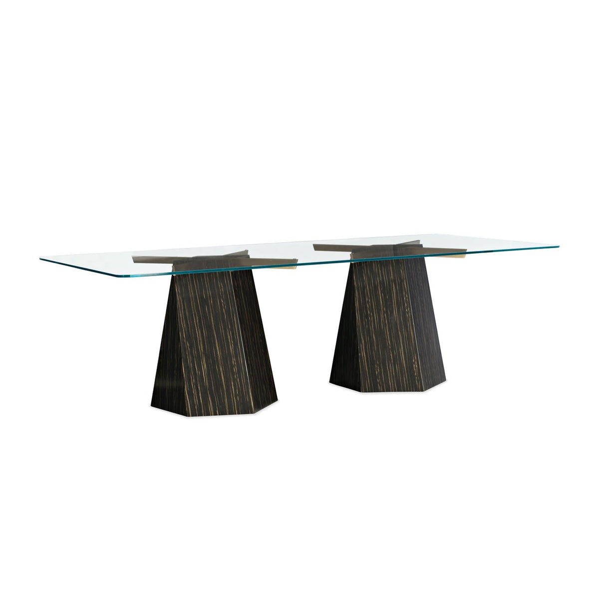 Striated Black Base Dining Table | Caracole Vector