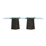 Striated Black Base Dining Table | Caracole Vector