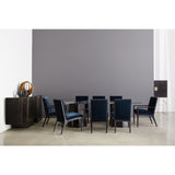 Striated Black Base Dining Table | Caracole Vector