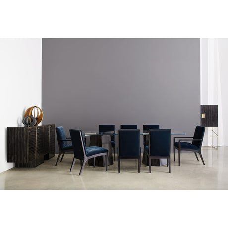 Striated Black Base Dining Table | Caracole Vector