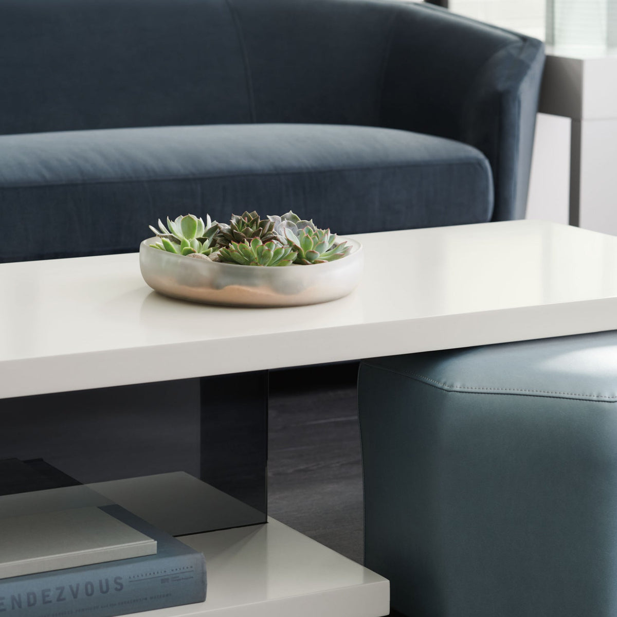 Gray Open-Storage Coffee Table | Caracole Expressions