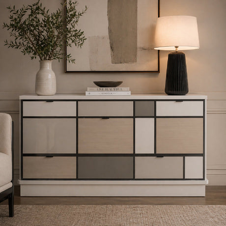 Checkerboard Glass 8-Drawer Sideboard | Caracole Repetition