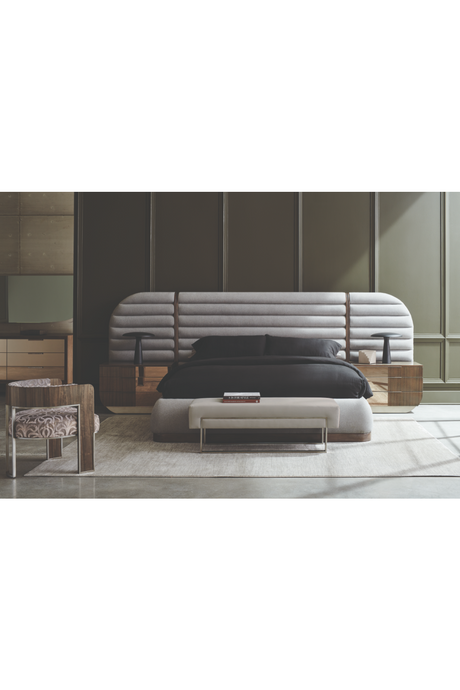 Gray Velvet Modern Bench | Caracole La Moda | Oroa.com