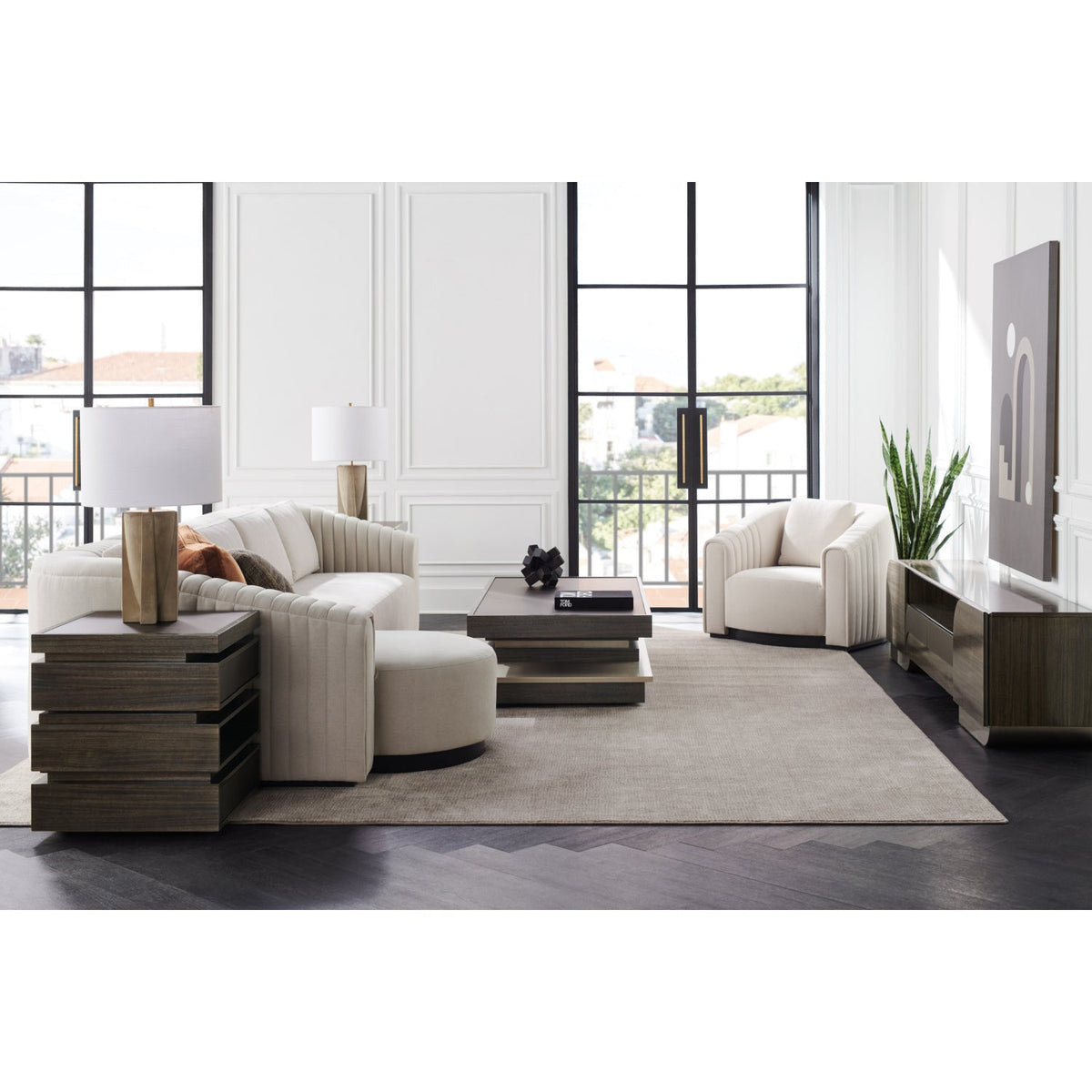 Twill Right-Armed Loveseat | Caracole La Moda