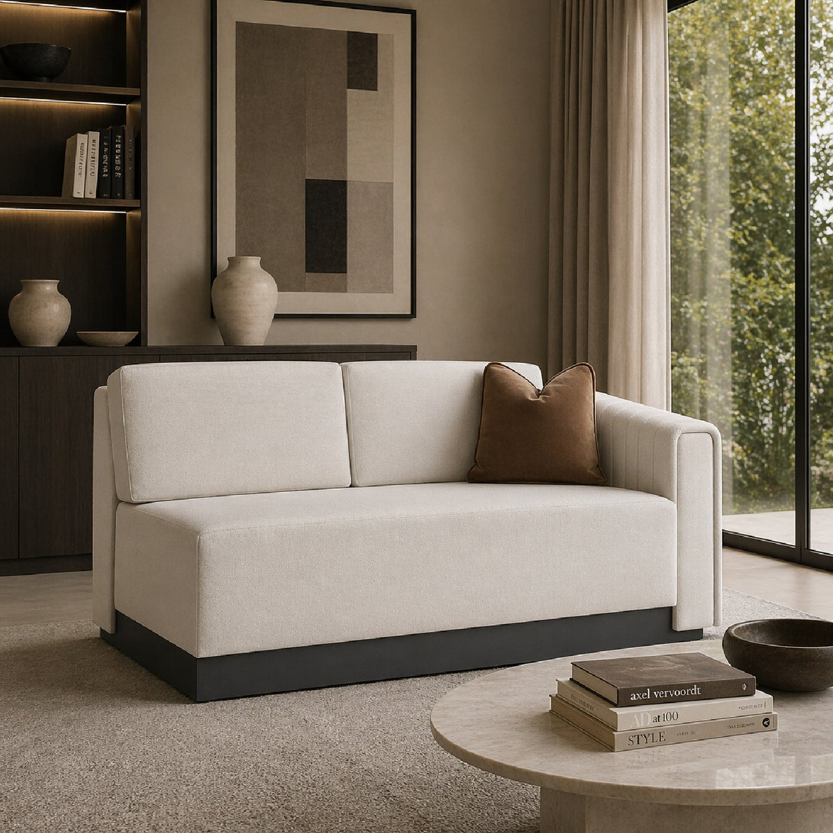 Twill Right-Armed Loveseat | Caracole La Moda