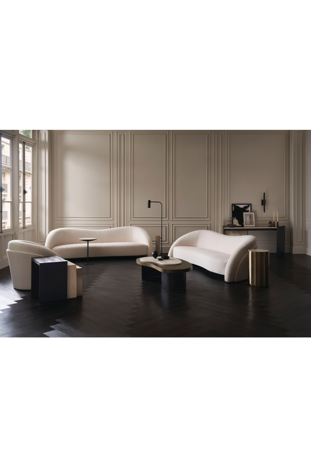 Cream Travertine Modern Desk | Caracole Movement | Oroa.com