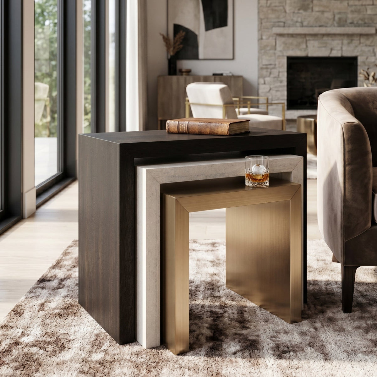 Minimalist Rectangular Side Table | Caracole Contrast