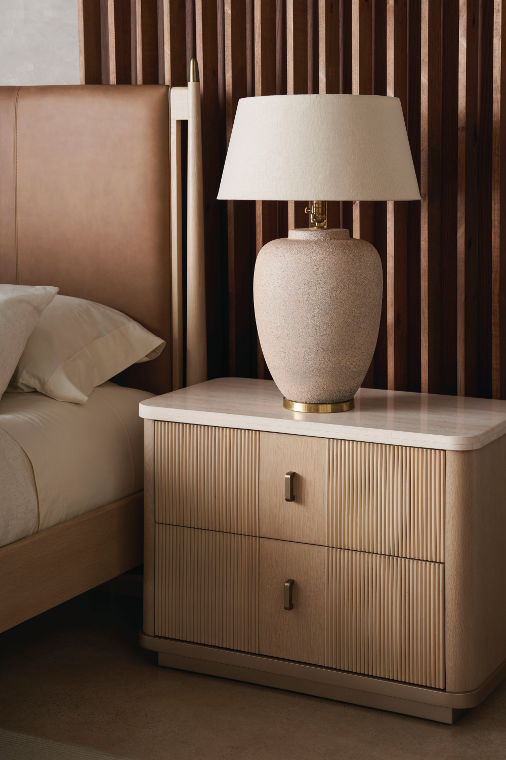 Brown Leather Bed | Caracole Rhythm | Oroa.com