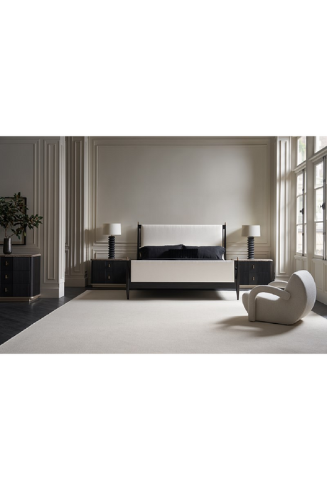 Ivory Bouclé Bed | Caracole Rhythm | Oroa.com