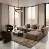 Brown Welted Sectional Sofa | Caracole Marbella
