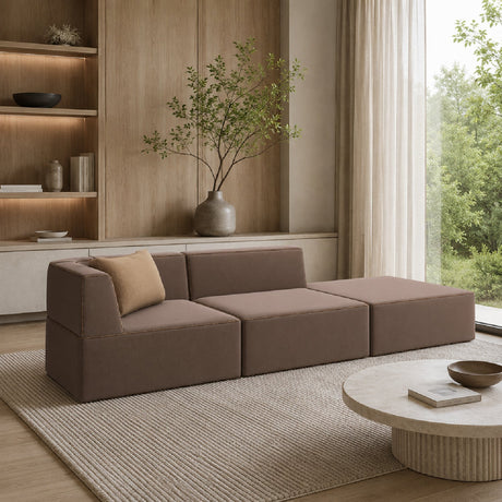 Gray Nubuck 3-Piece Sectional Sofa | Caracole Marbella