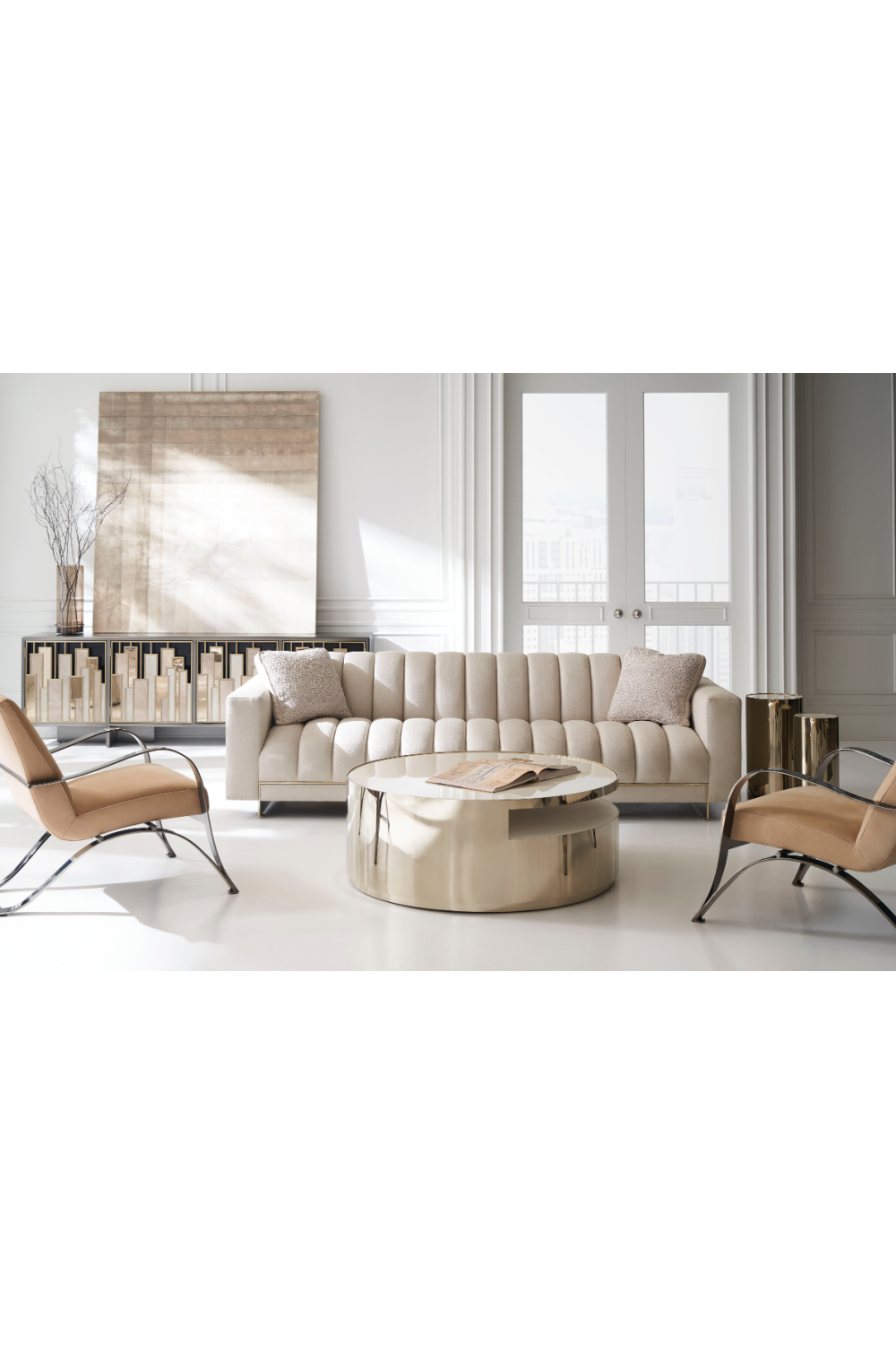 Gold Rotatable Coffee Table | Caracole Turn Style | Oroa.com
