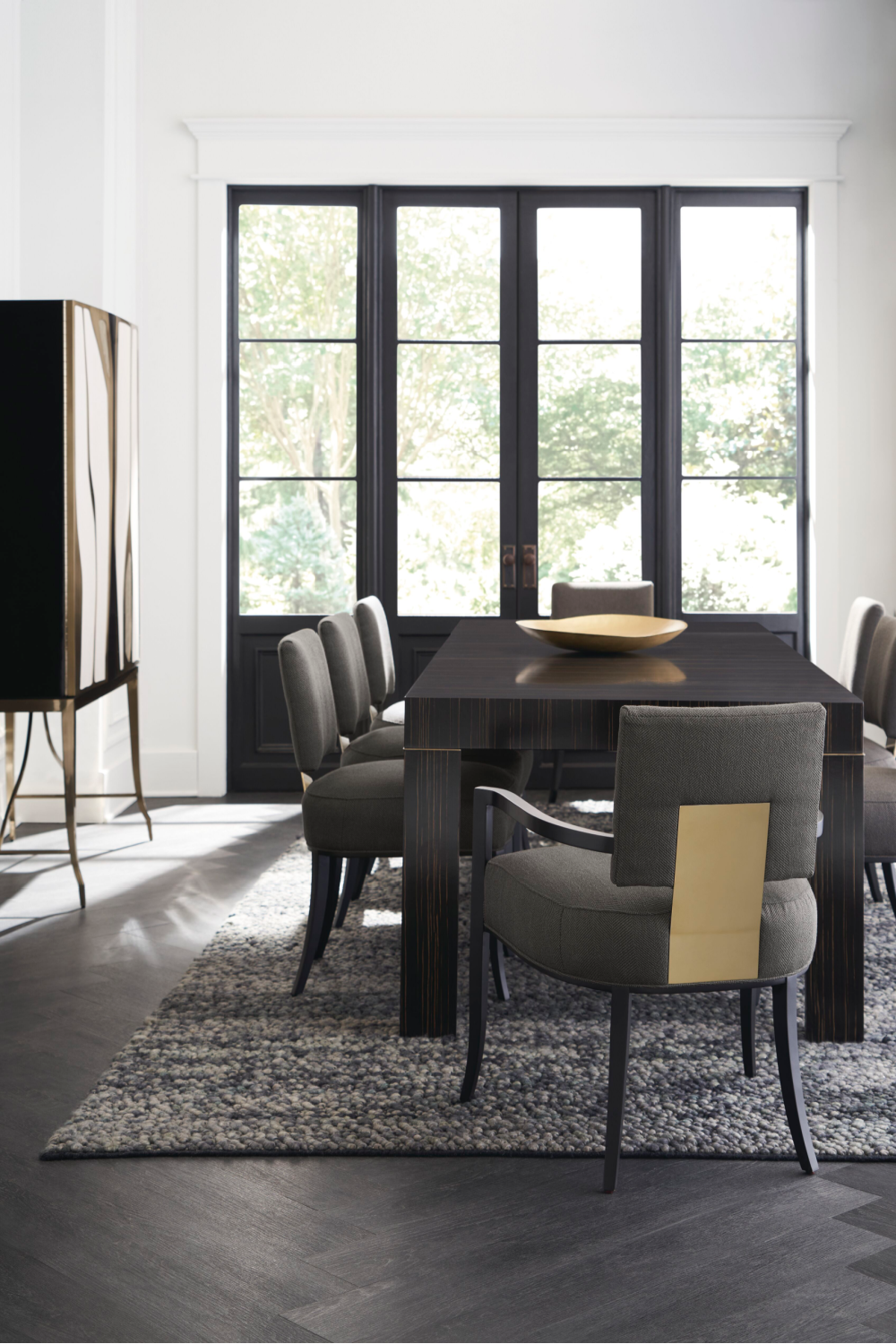 Metallic Modern Bar Cabinet | Caracole Uptown | Oroa.com