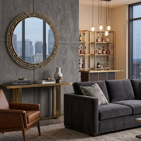 Solid Brass Round Mirror | Caracole The Galaxy