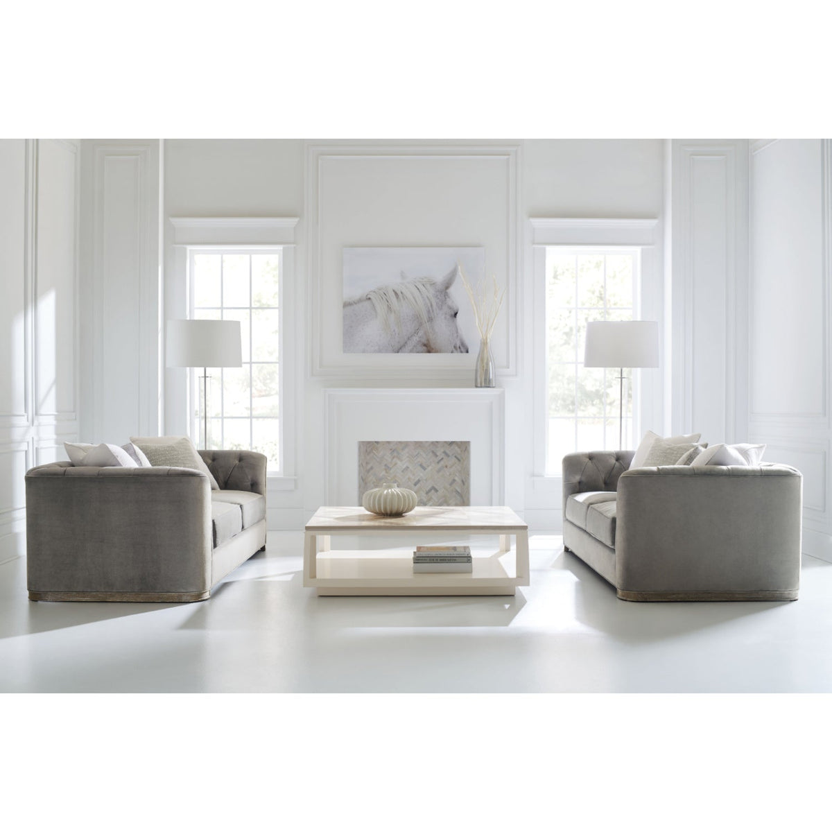 Gray Tufted Sofa | Caracole Tuft