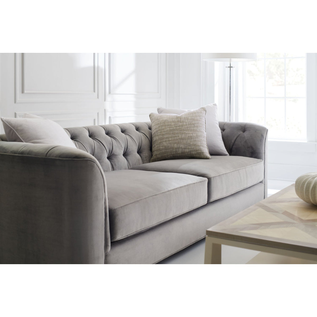 Gray Tufted Sofa | Caracole Tuft