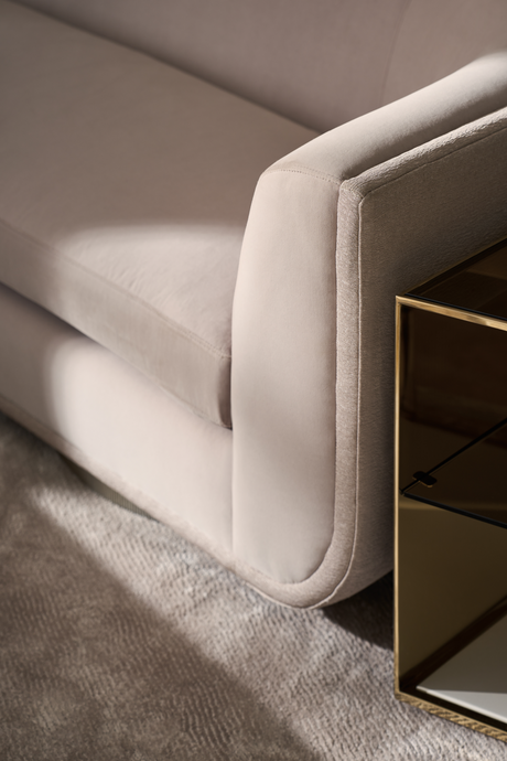 Taupe Velvet Swivel Lounge Chair | Caracole Clipper | Oroa.com