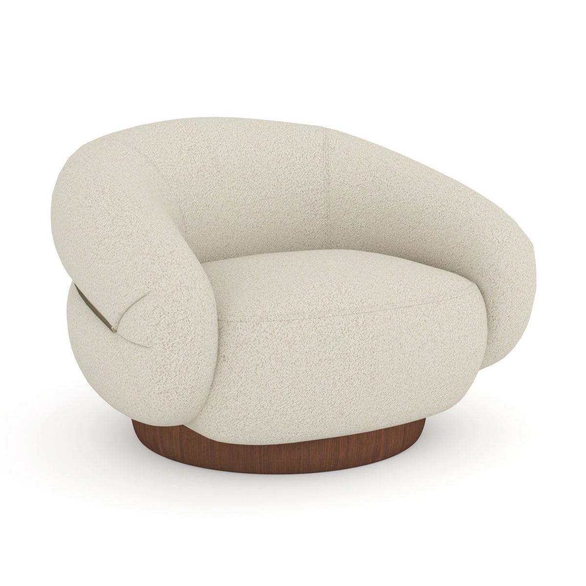 White Boucle Swivel Chair | Caracole Smoosh