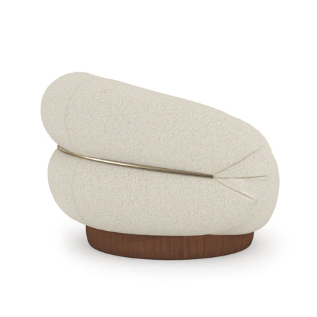 White Boucle Swivel Chair | Caracole Smoosh