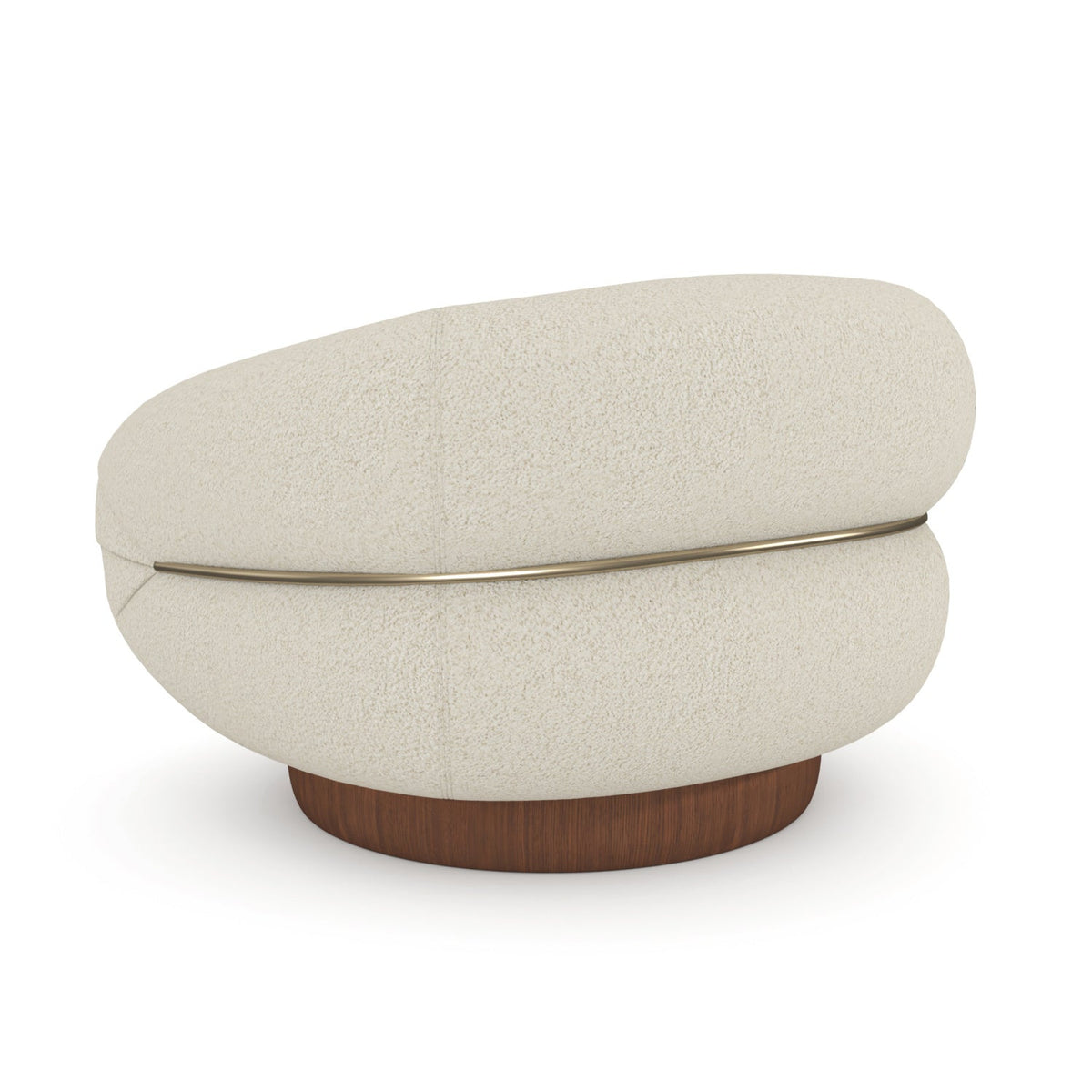 White Boucle Swivel Chair | Caracole Smoosh