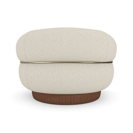 White Boucle Swivel Chair | Caracole Smoosh