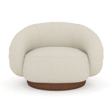 White Boucle Swivel Chair | Caracole Smoosh