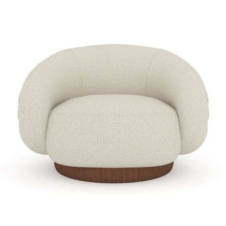 White Boucle Swivel Chair | Caracole Smoosh