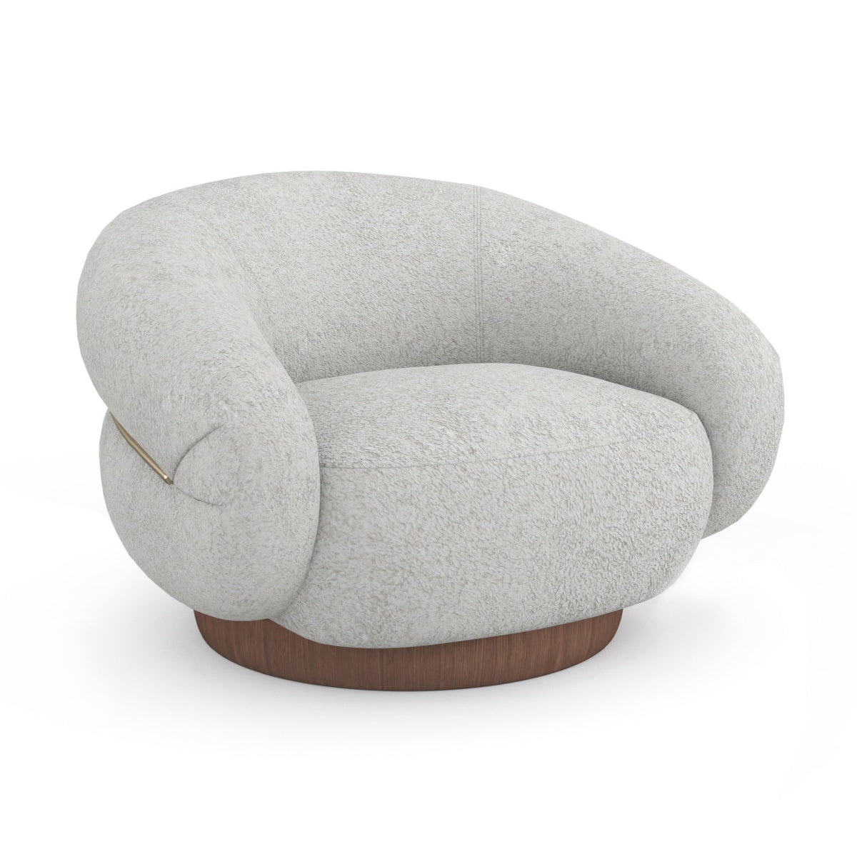 White Boucle Swivel Chair | Caracole Smoosh