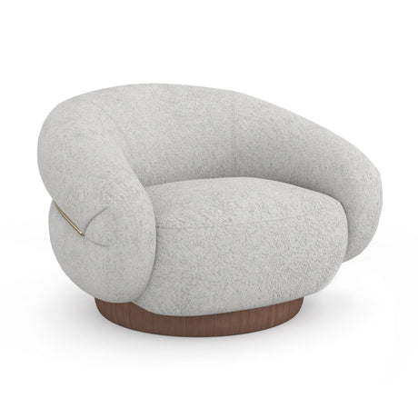 White Boucle Swivel Chair | Caracole Smoosh