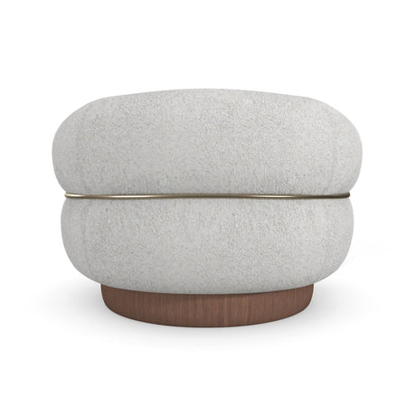 White Boucle Swivel Chair | Caracole Smoosh
