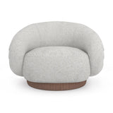 White Boucle Swivel Chair | Caracole Smoosh